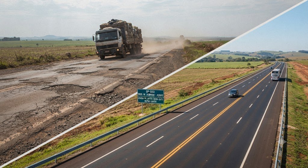 Rodovias precárias versus rodovias boas
